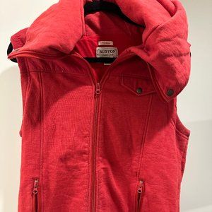 Burton DryRide Hooded Zip Up Starr Red Vest Women's Size XL